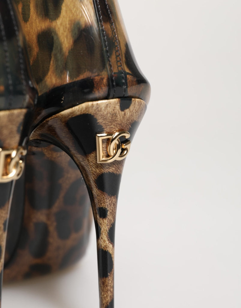 Dolce & Gabbana Leopard Print PVC Pointed Toe Boots Shoes - Beyzy Store - Dolce & Gabbana