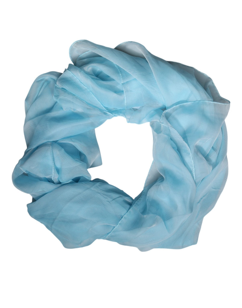Dolce & Gabbana Light Blue Silk Rectangle Wrap Shawl Scarf - Beyzy Store - Dolce & Gabbana
