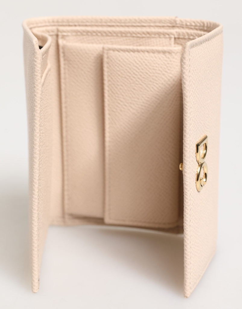 Dolce & Gabbana Light Pink Calf Leather DG Logo French Flap Wallet - Beyzy Store - Dolce & Gabbana