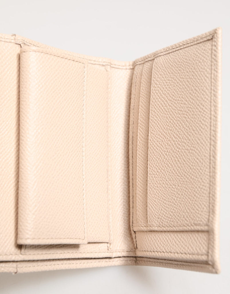 Dolce & Gabbana Light Pink Calf Leather DG Logo French Flap Wallet - Beyzy Store - Dolce & Gabbana