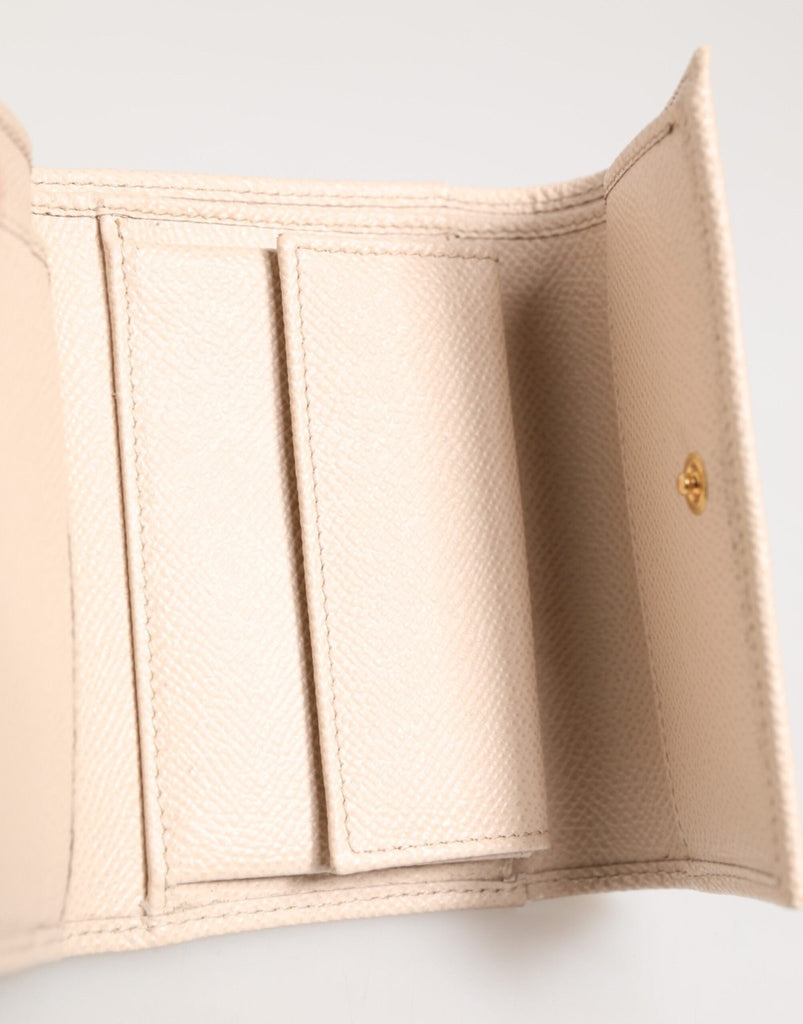 Dolce & Gabbana Light Pink Calf Leather DG Logo French Flap Wallet - Beyzy Store - Dolce & Gabbana