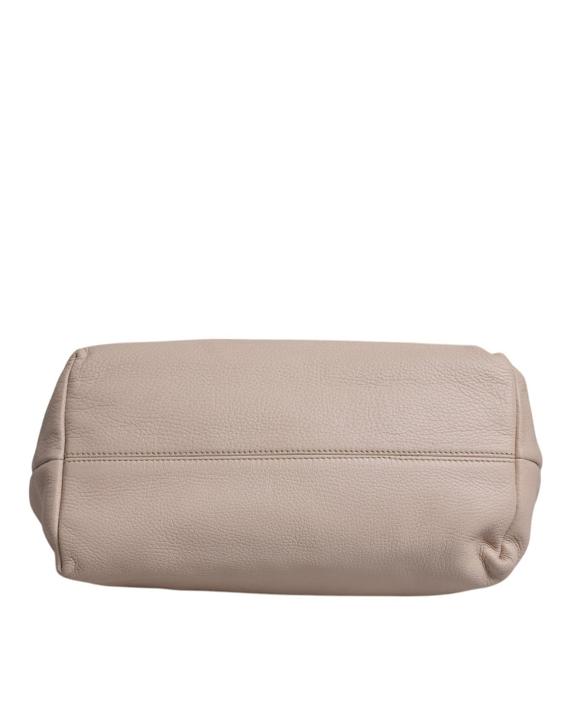 Dolce & Gabbana Light Pink Deer Leather Logo Plaque Tote Top Handle Bag - Beyzy Store - Dolce & Gabbana