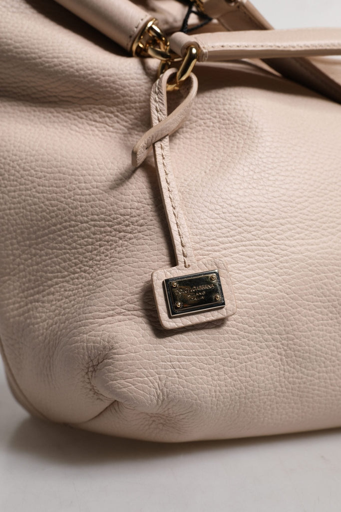 Dolce & Gabbana Light Pink Deer Leather Logo Plaque Tote Top Handle Bag - Beyzy Store - Dolce & Gabbana