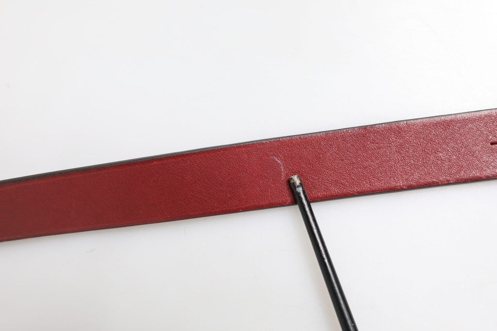 Dolce & Gabbana Maroon Classic Leather Metal Logo Buckle Belt - Beyzy Store - Dolce & Gabbana