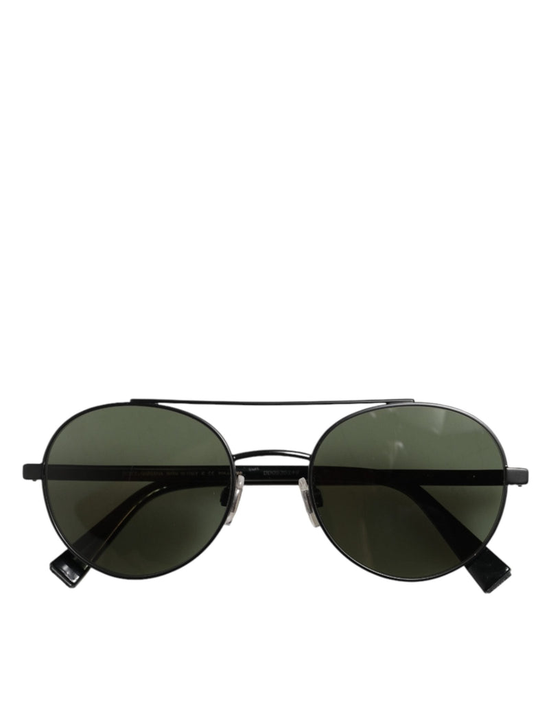 Dolce & Gabbana Matte Black Steel Frame Gray Lens Sunglasses - Beyzy Store - Dolce & Gabbana