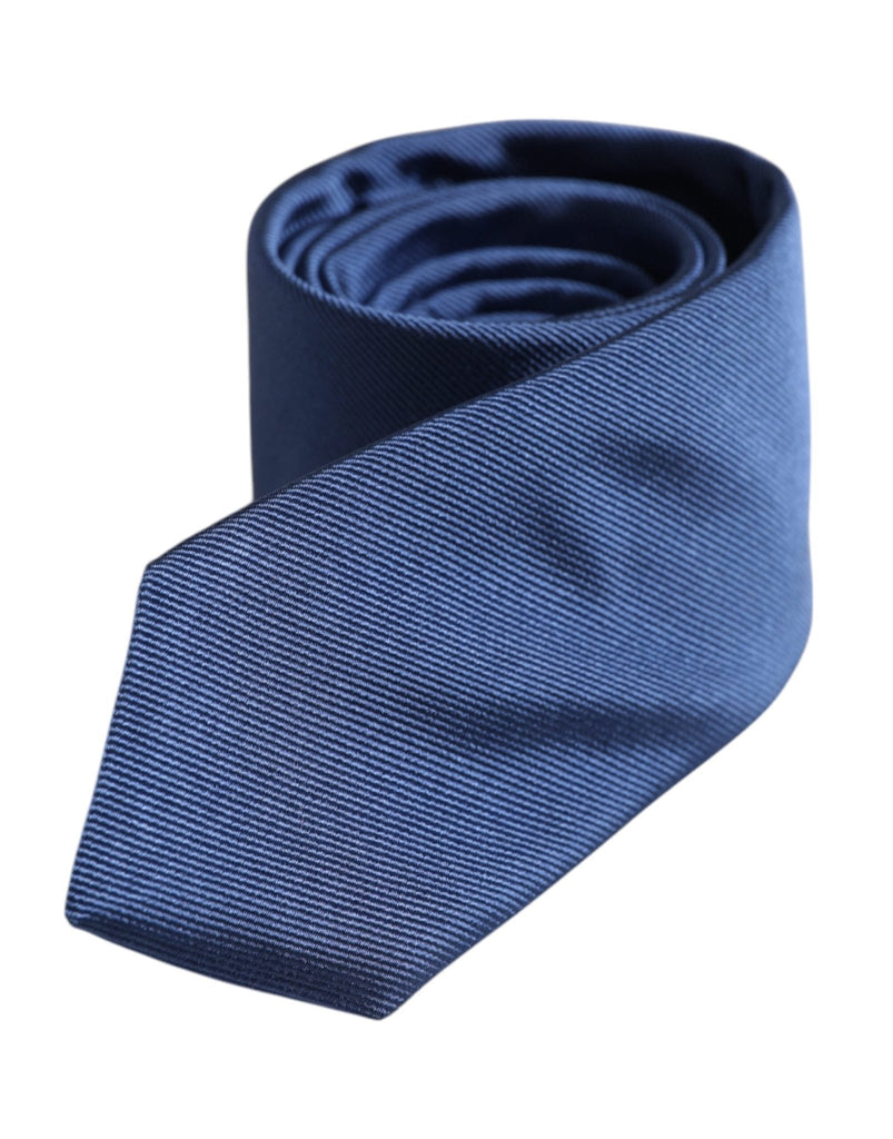 Dolce & Gabbana Men Blue Solid Silk Adjustable Necktie Accessory Tie - Beyzy Store - Dolce & Gabbana