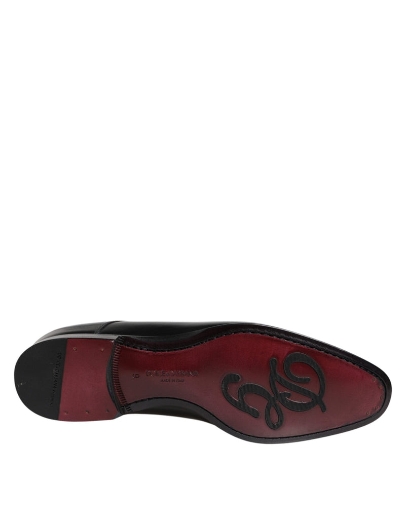 Dolce & Gabbana Men Dress Black Calfskin Leather Derby Shoes - Beyzy Store - Dolce & Gabbana