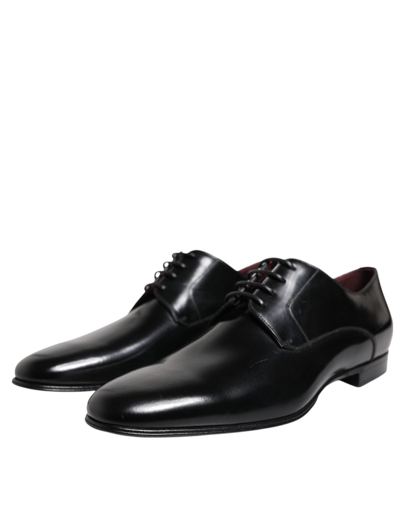 Dolce & Gabbana Men Dress Black Calfskin Leather Derby Shoes - Beyzy Store - Dolce & Gabbana