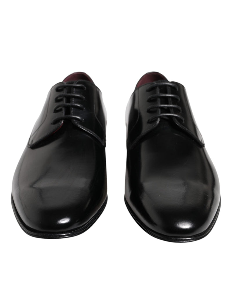 Dolce & Gabbana Men Dress Black Calfskin Leather Derby Shoes - Beyzy Store - Dolce & Gabbana
