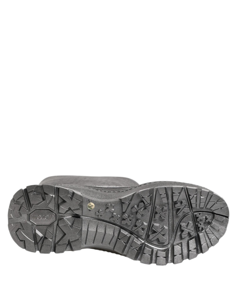Dolce & Gabbana Metallic Silver Pull On Rain Boots Shoes - Beyzy Store - Dolce & Gabbana