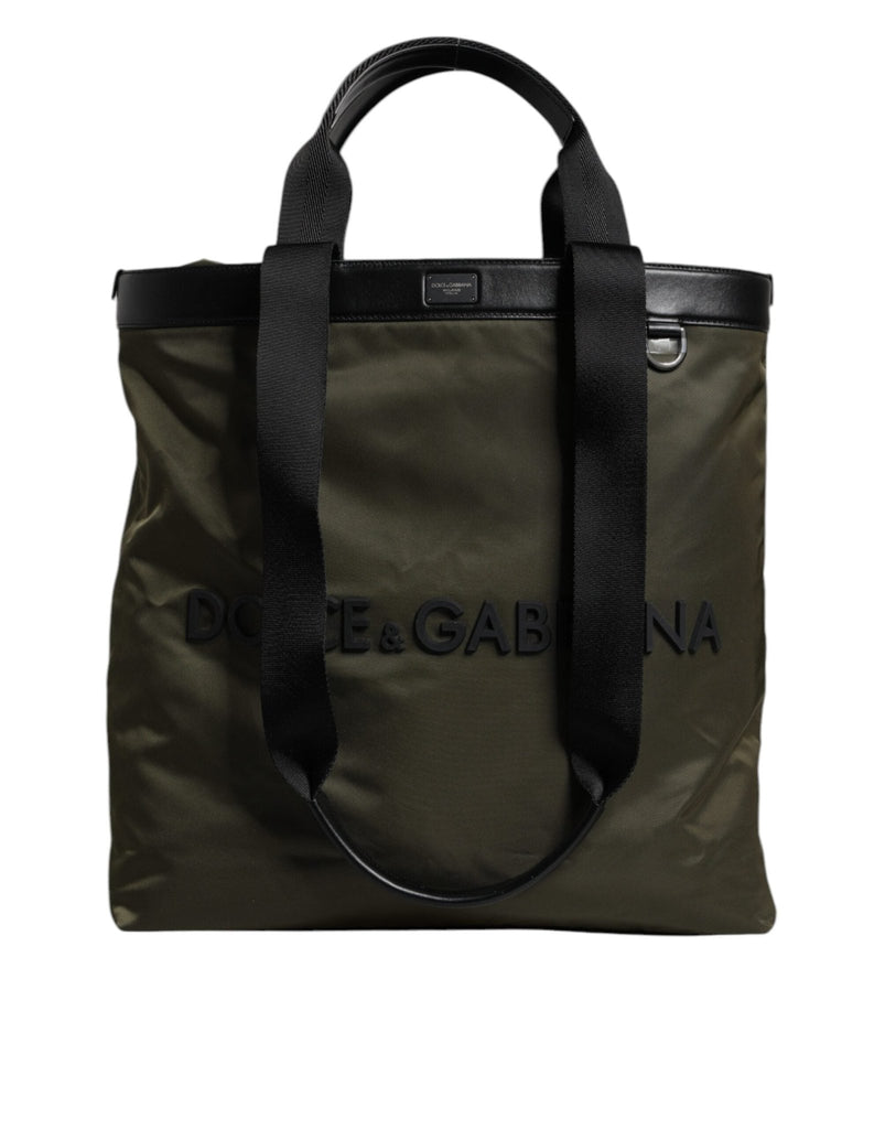 Dolce & Gabbana Military Green Nylon Shoulder Strap Tote Bag - Beyzy Store - Dolce & Gabbana