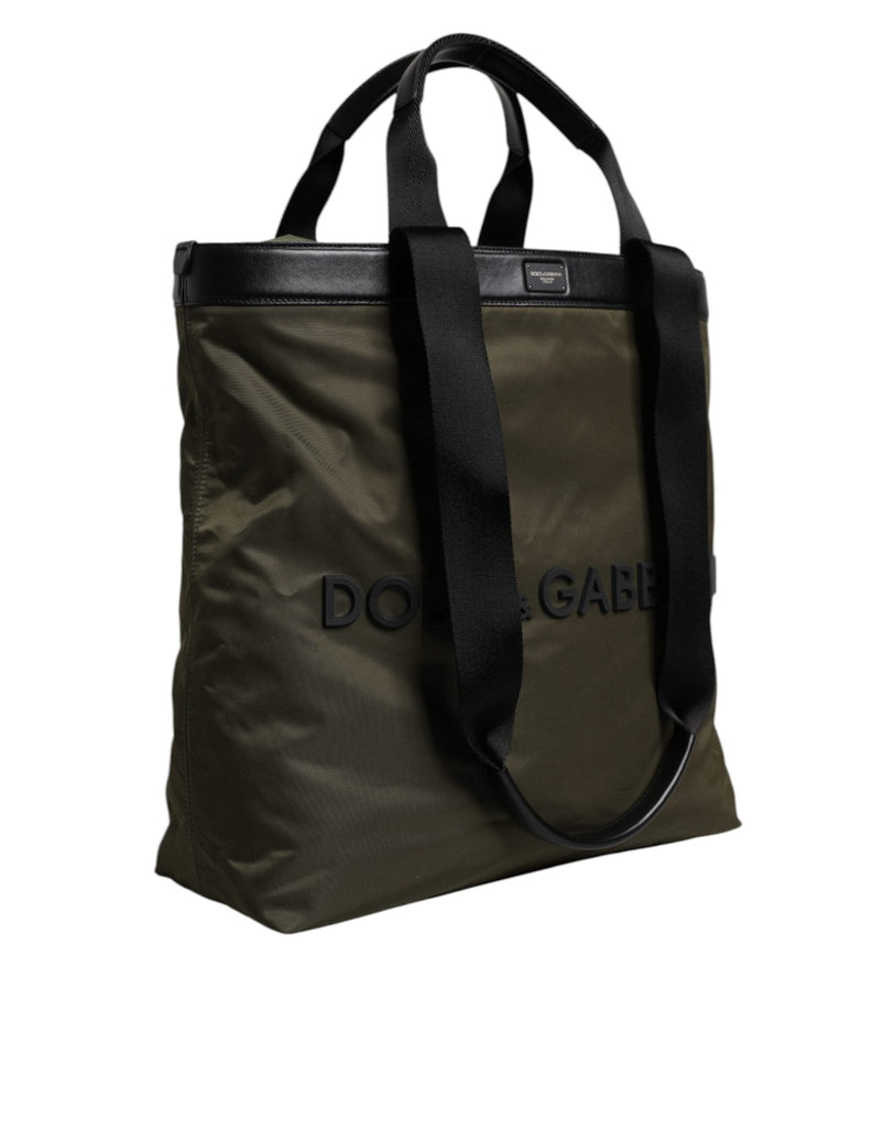 Dolce & Gabbana Military Green Nylon Shoulder Strap Tote Bag - Beyzy Store - Dolce & Gabbana