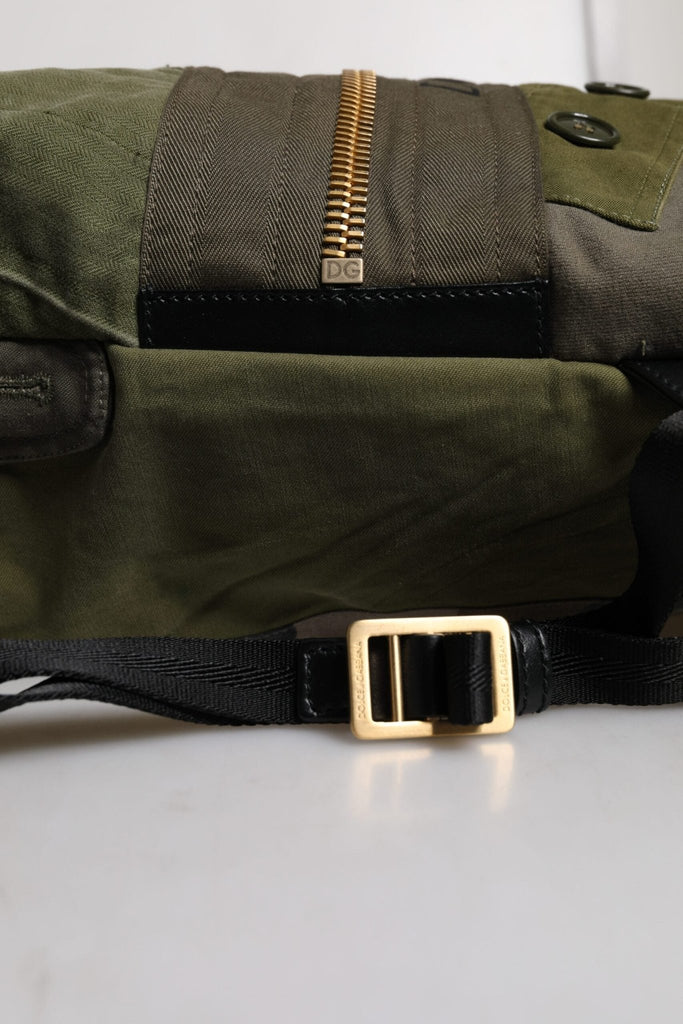 Dolce & Gabbana Military Green Patchwork Rucksack Backpack Bag - Beyzy Store - Dolce & Gabbana