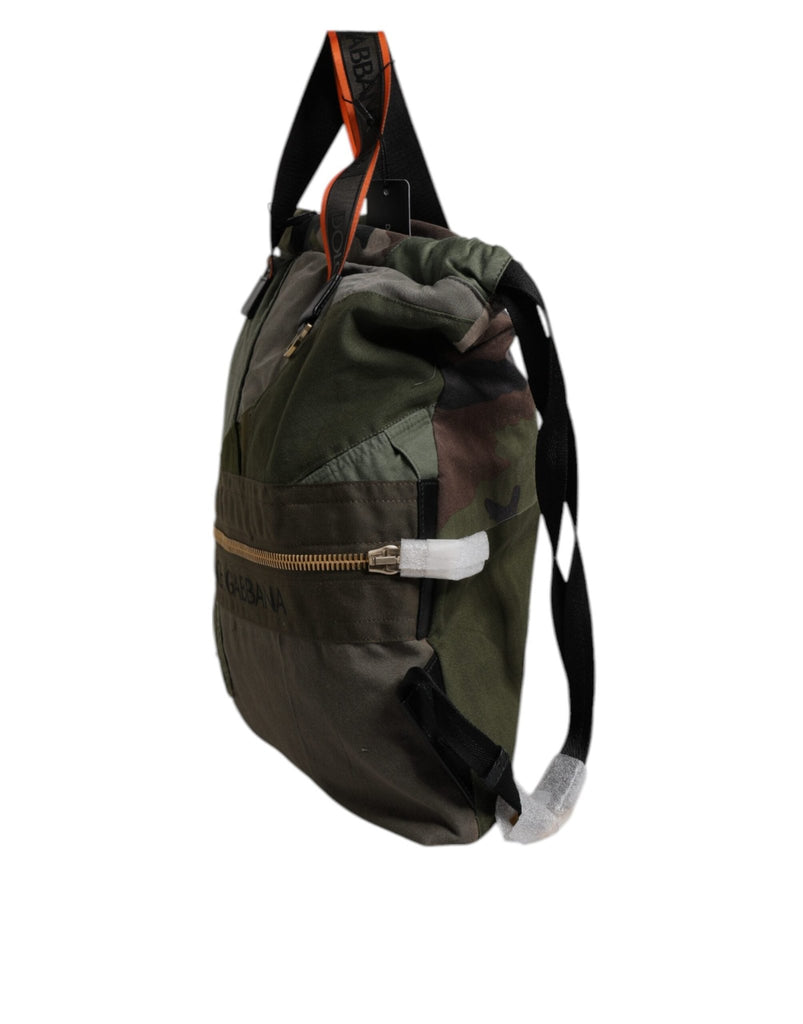 Dolce & Gabbana Military Green Patchwork Rucksack Backpack Bag - Beyzy Store - Dolce & Gabbana