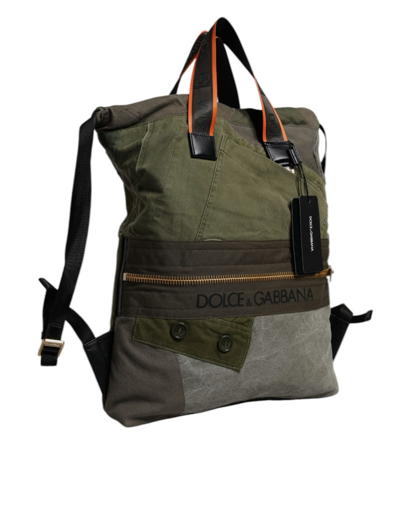 Dolce & Gabbana Military Green Patchwork Rucksack Backpack Bag - Beyzy Store - Dolce & Gabbana