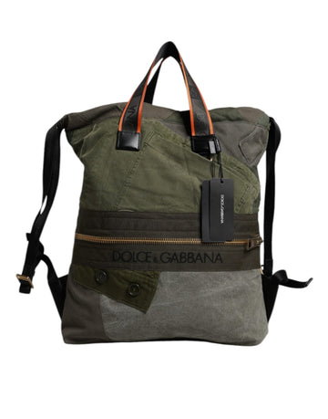 Dolce & Gabbana Military Green Patchwork Rucksack Backpack Bag - Beyzy Store - Dolce & Gabbana