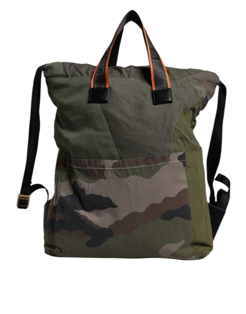 Dolce & Gabbana Military Green Patchwork Rucksack Backpack Bag - Beyzy Store - Dolce & Gabbana