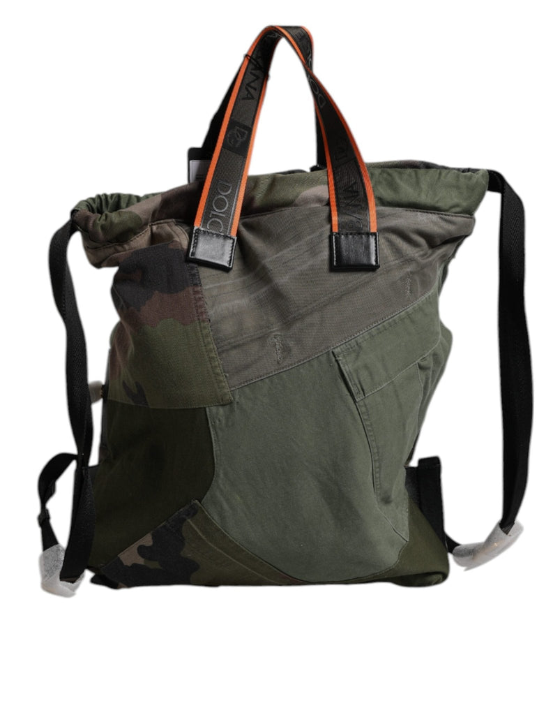 Dolce & Gabbana Military Green Patchwork Rucksack Backpack Bag - Beyzy Store - Dolce & Gabbana