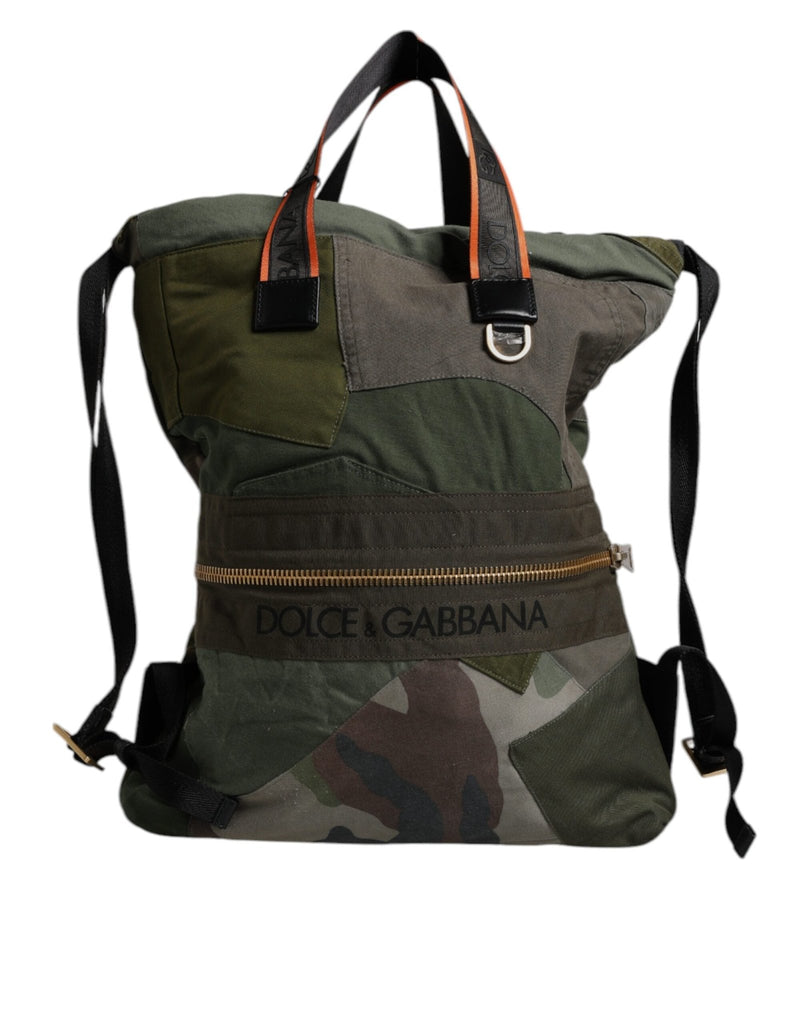 Dolce & Gabbana Military Green Patchwork Rucksack Backpack Bag - Beyzy Store - Dolce & Gabbana