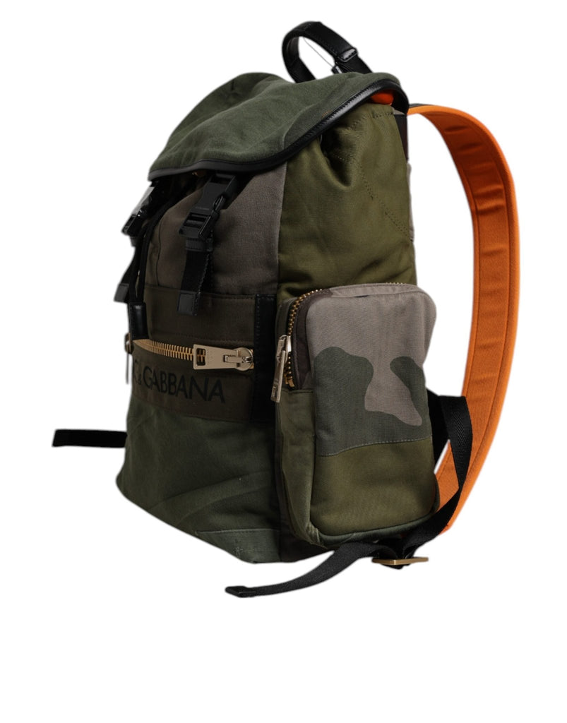 Dolce & Gabbana Military Green Patchwork School Backpack Bag - Beyzy Store - Dolce & Gabbana