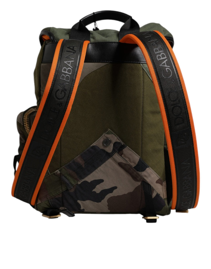 Dolce & Gabbana Military Green Patchwork School Backpack Bag - Beyzy Store - Dolce & Gabbana