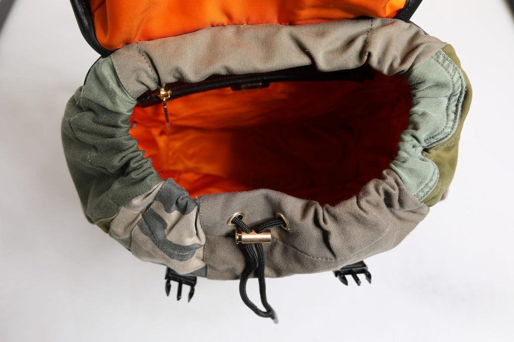 Dolce & Gabbana Military Green Patchwork School Backpack Bag - Beyzy Store - Dolce & Gabbana