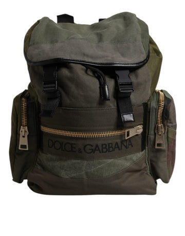 Dolce & Gabbana Military Green Patchwork School Backpack Bag - Beyzy Store - Dolce & Gabbana