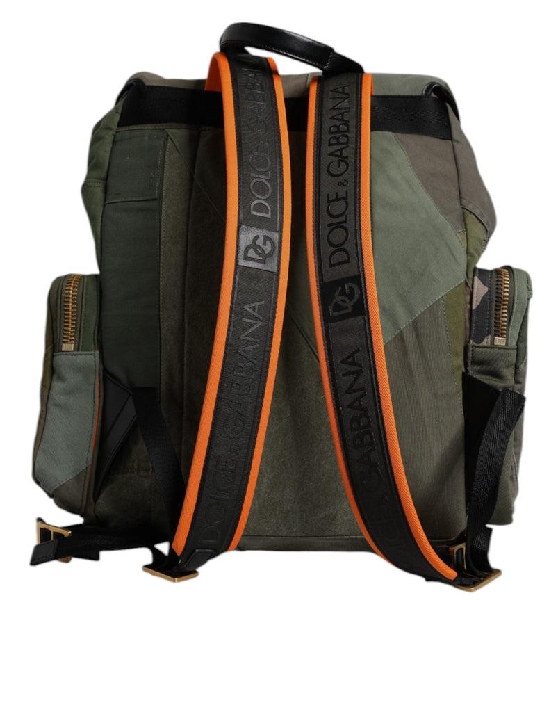 Dolce & Gabbana Military Green Patchwork Travel Backpack Bag - Beyzy Store - Dolce & Gabbana