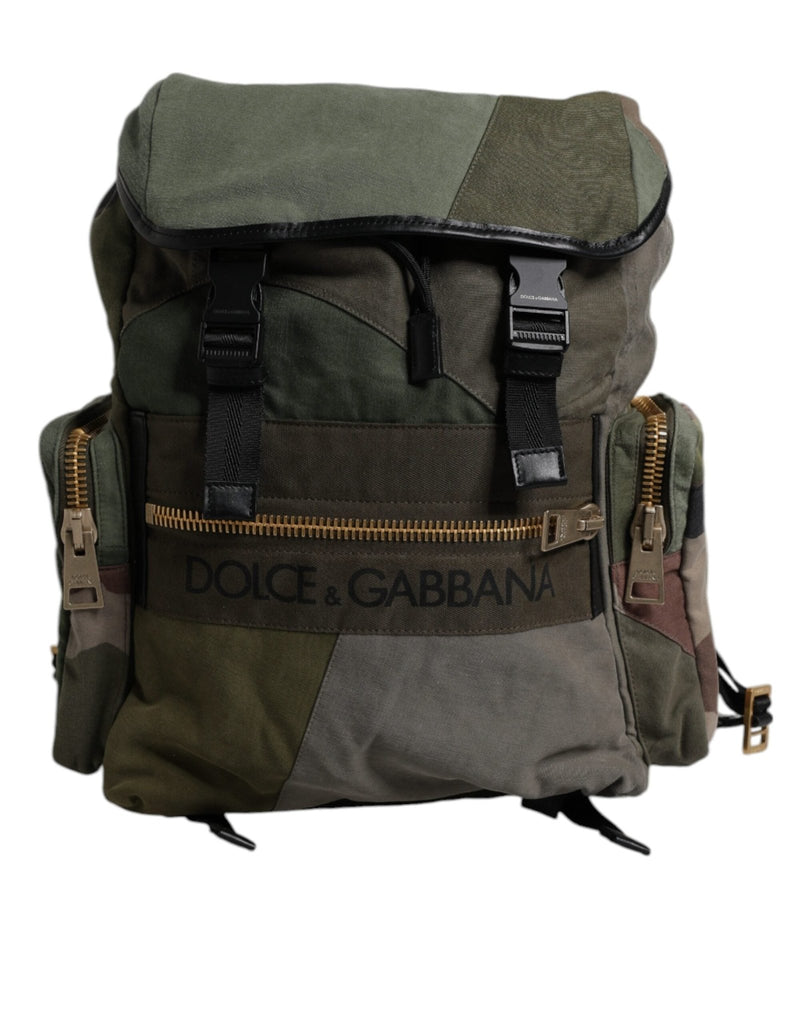 Dolce & Gabbana Military Green Patchwork Travel Backpack Bag - Beyzy Store - Dolce & Gabbana