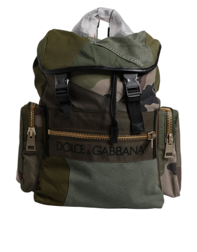 Dolce & Gabbana Military Green Patchwork Travel Backpack Bag - Beyzy Store - Dolce & Gabbana