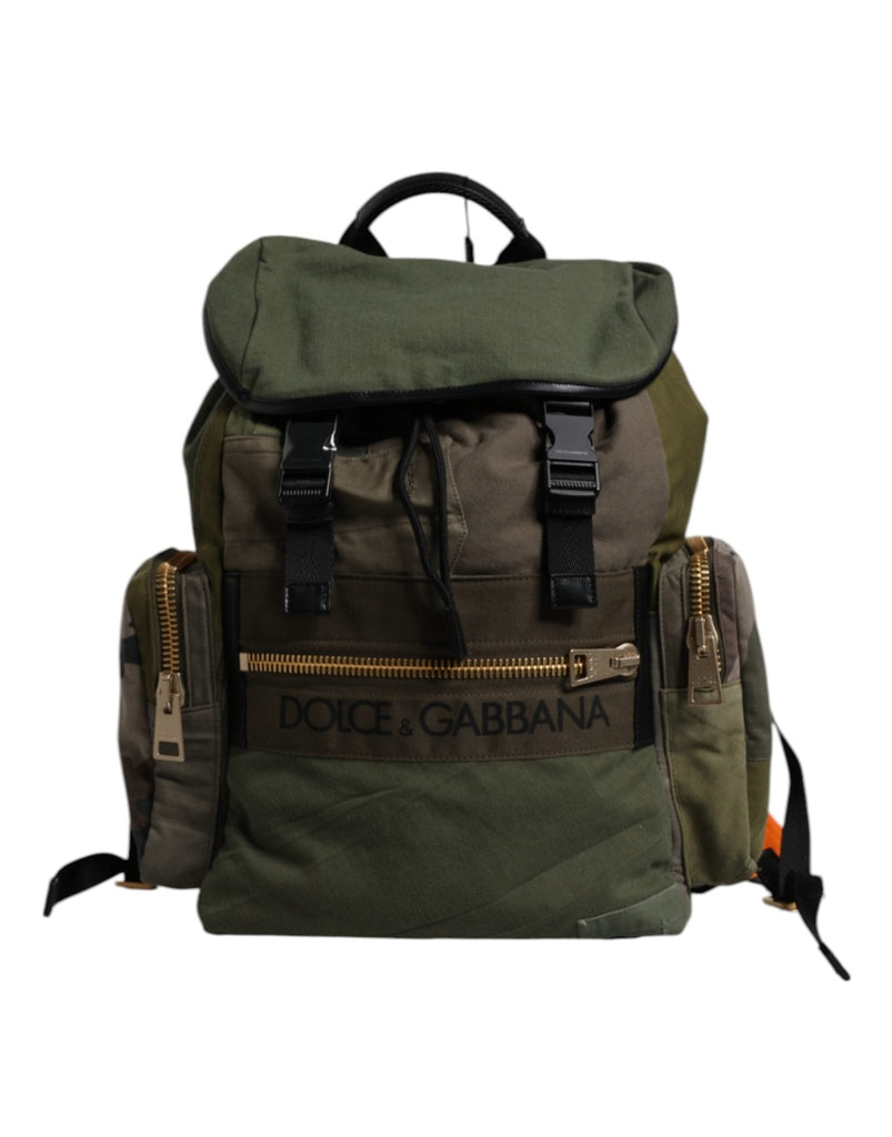 Dolce & Gabbana Military Green Patchwork Travel Backpack Bag - Beyzy Store - Dolce & Gabbana