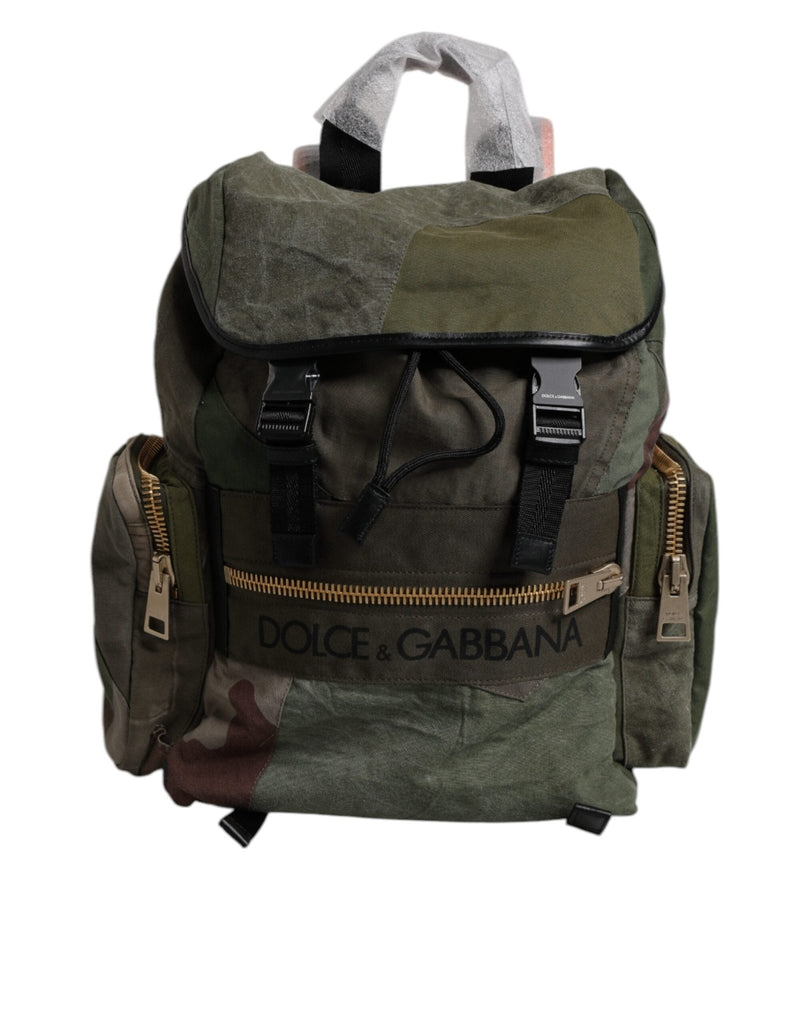 Dolce & Gabbana Military Green Patchwork Travel Backpack Bag - Beyzy Store - Dolce & Gabbana