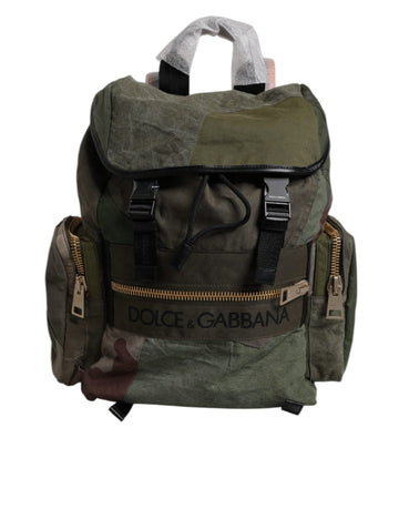 Dolce & Gabbana Military Green Patchwork Travel Backpack Bag - Beyzy Store - Dolce & Gabbana