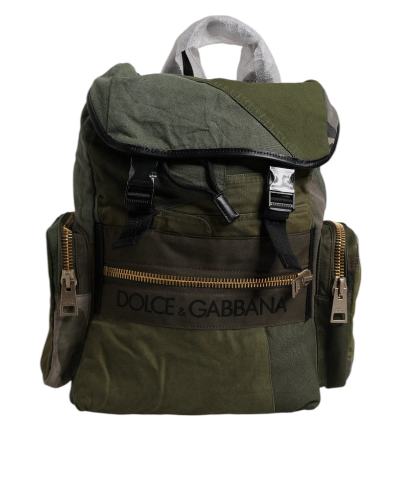 Dolce & Gabbana Military Green Patchwork Travel Backpack Bag - Beyzy Store - Dolce & Gabbana