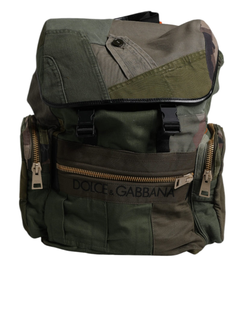 Dolce & Gabbana Military Green Patchwork Travel Backpack Bag - Beyzy Store - Dolce & Gabbana