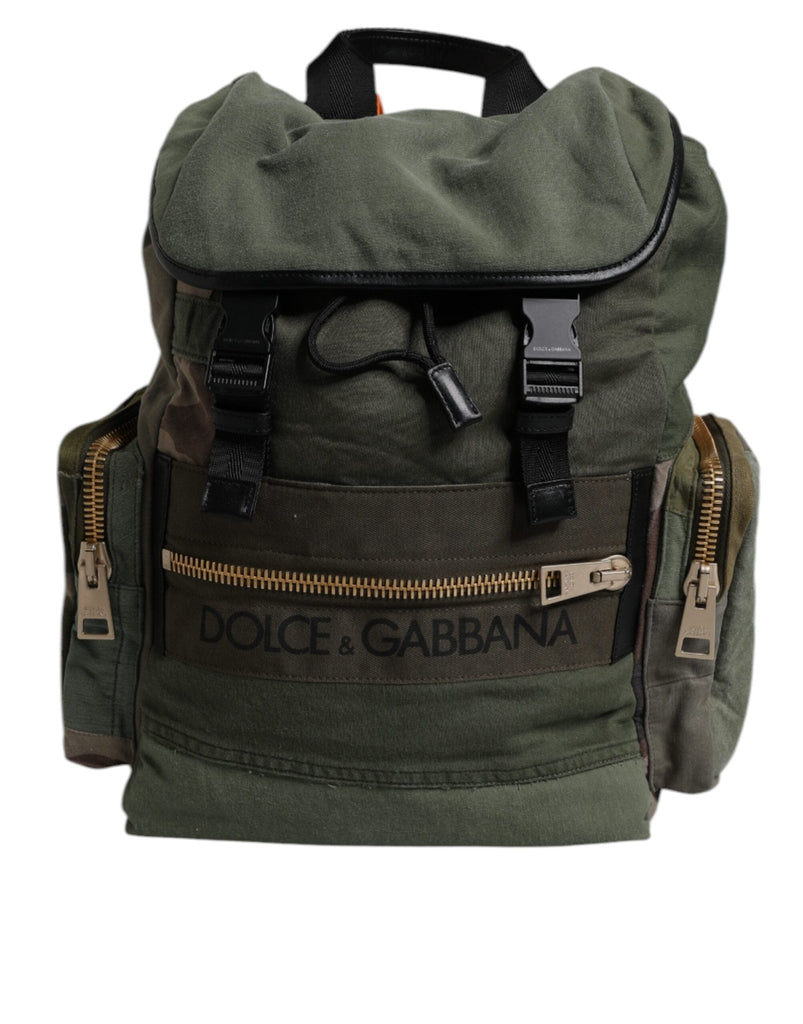Dolce & Gabbana Military Green Patchwork Travel Backpack Bag - Beyzy Store - Dolce & Gabbana