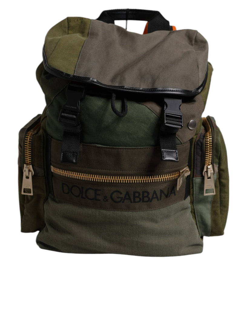 Dolce & Gabbana Military Green Patchwork Travel Backpack Bag - Beyzy Store - Dolce & Gabbana