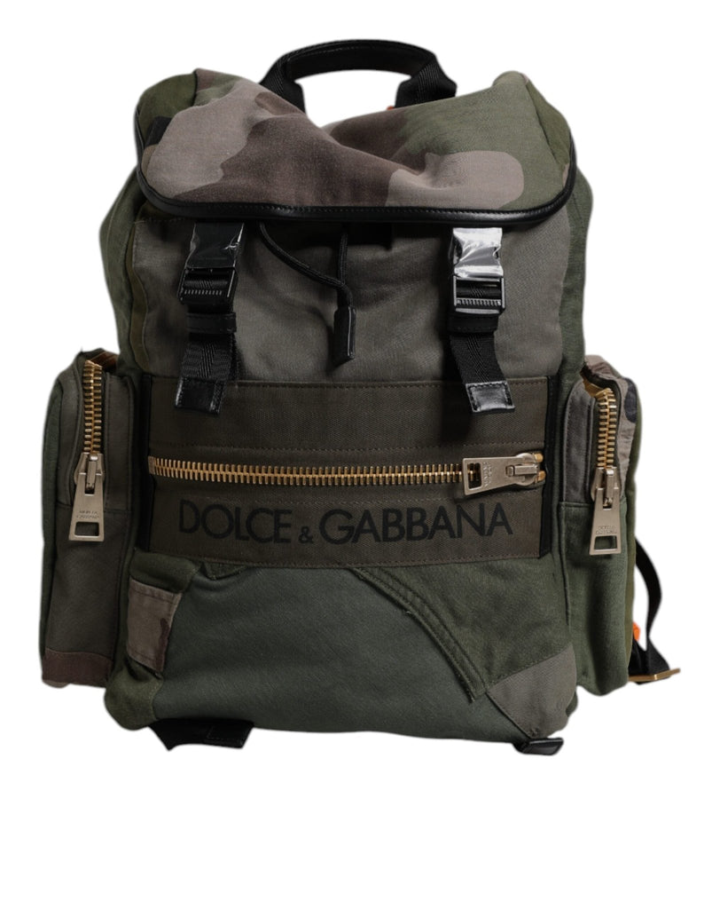 Dolce & Gabbana Military Green Patchwork Travel Backpack Bag - Beyzy Store - Dolce & Gabbana