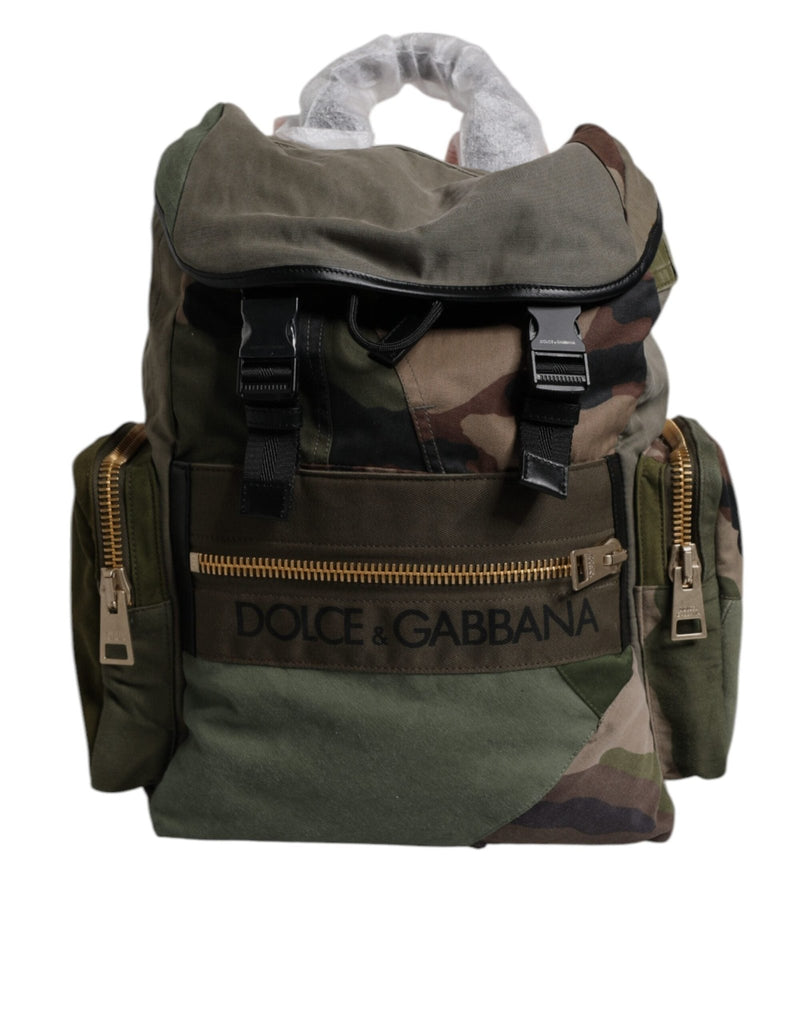 Dolce & Gabbana Military Green Patchwork Travel Backpack Bag - Beyzy Store - Dolce & Gabbana