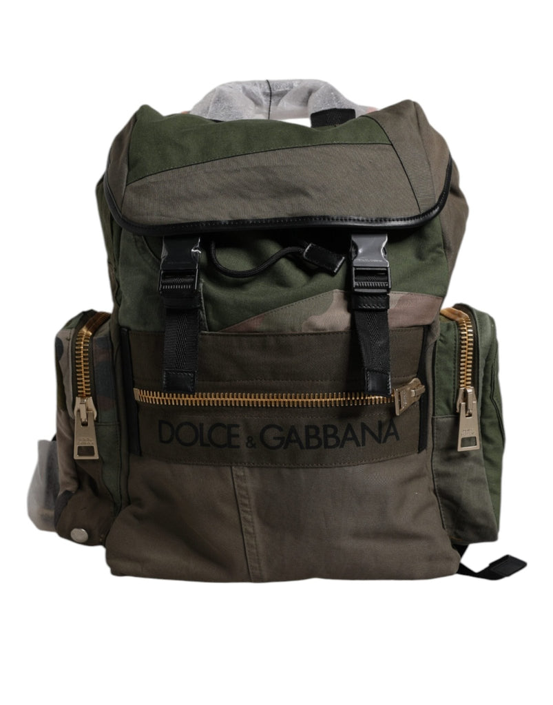 Dolce & Gabbana Military Green Patchwork Travel Backpack Bag - Beyzy Store - Dolce & Gabbana