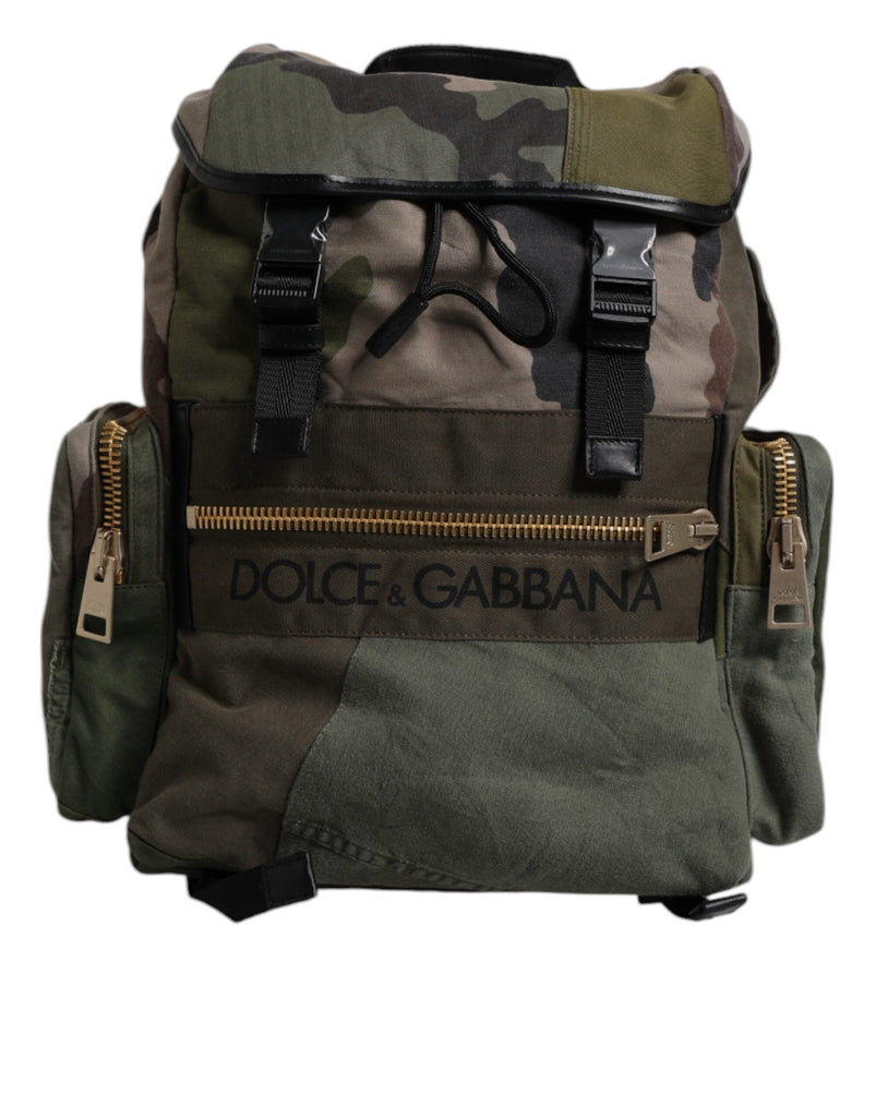 Dolce & Gabbana Military Green Patchwork Travel Backpack Bag - Beyzy Store - Dolce & Gabbana