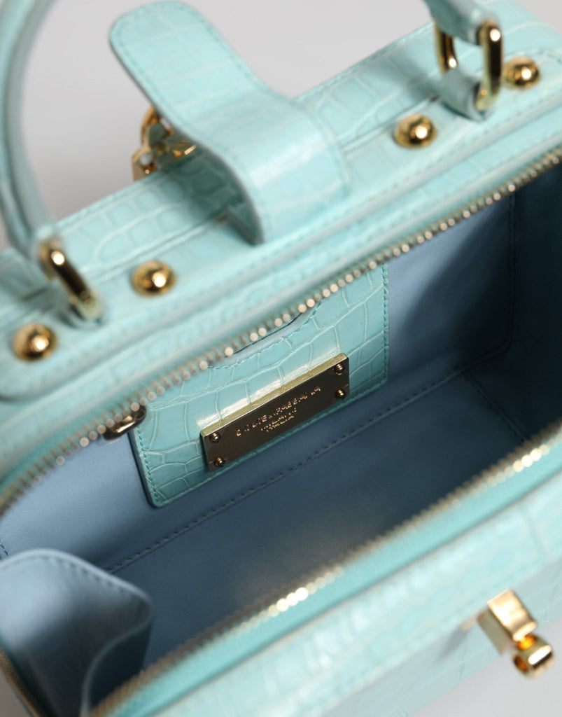 Dolce & Gabbana Mint Green Embossed Leather Padlock Shoulder Bag - Beyzy Store - Dolce & Gabbana