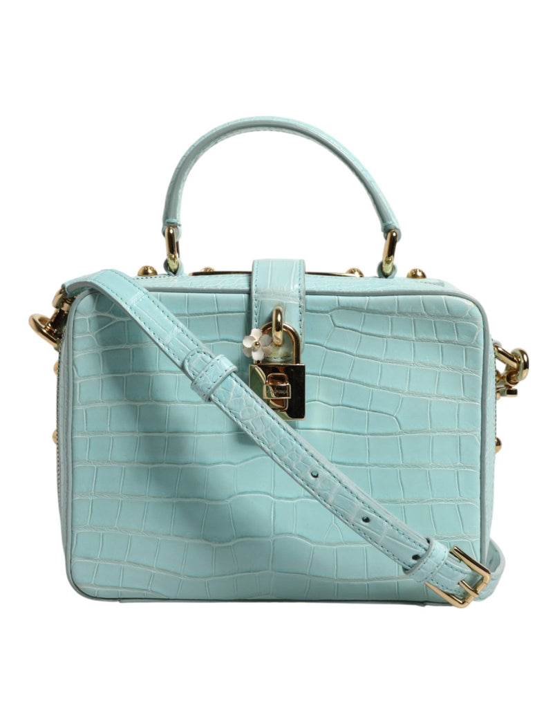 Dolce & Gabbana Mint Green Embossed Leather Padlock Shoulder Bag - Beyzy Store - Dolce & Gabbana