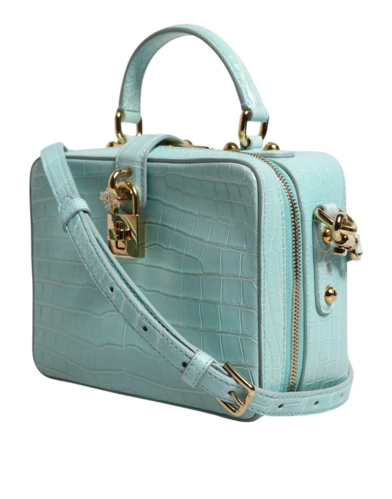 Dolce & Gabbana Mint Green Embossed Leather Padlock Shoulder Bag - Beyzy Store - Dolce & Gabbana