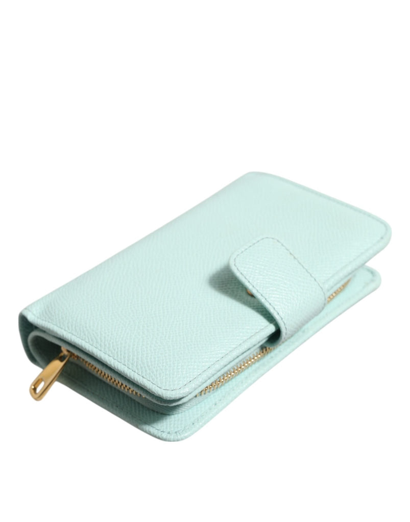 Dolce & Gabbana Mint Green Leather Bifold Continental Clutch Wallet - Beyzy Store - Dolce & Gabbana