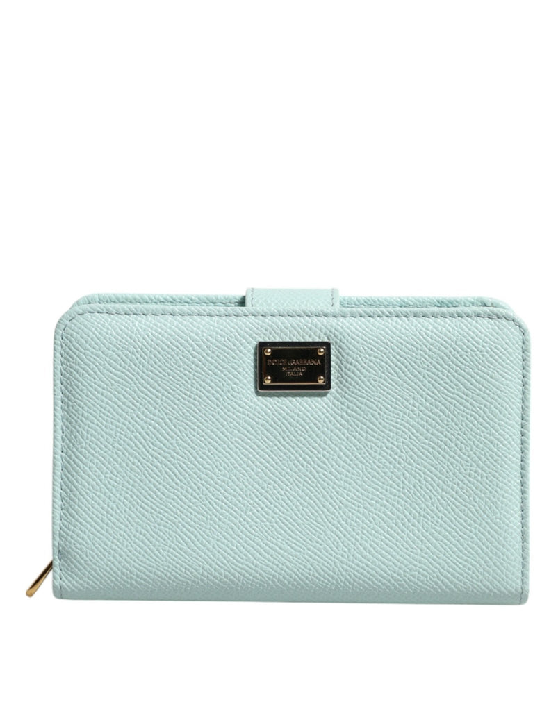 Dolce & Gabbana Mint Green Leather Bifold Continental Clutch Wallet - Beyzy Store - Dolce & Gabbana