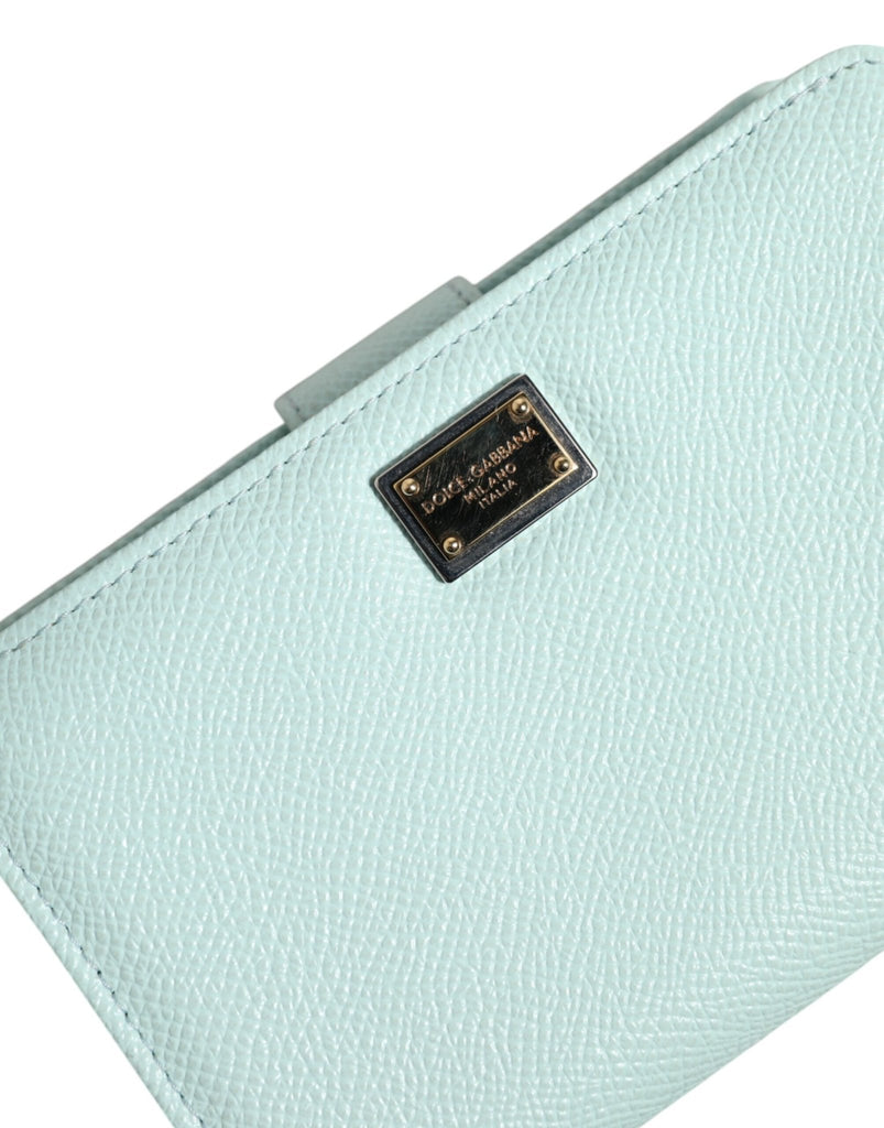 Dolce & Gabbana Mint Green Leather Bifold Continental Clutch Wallet - Beyzy Store - Dolce & Gabbana