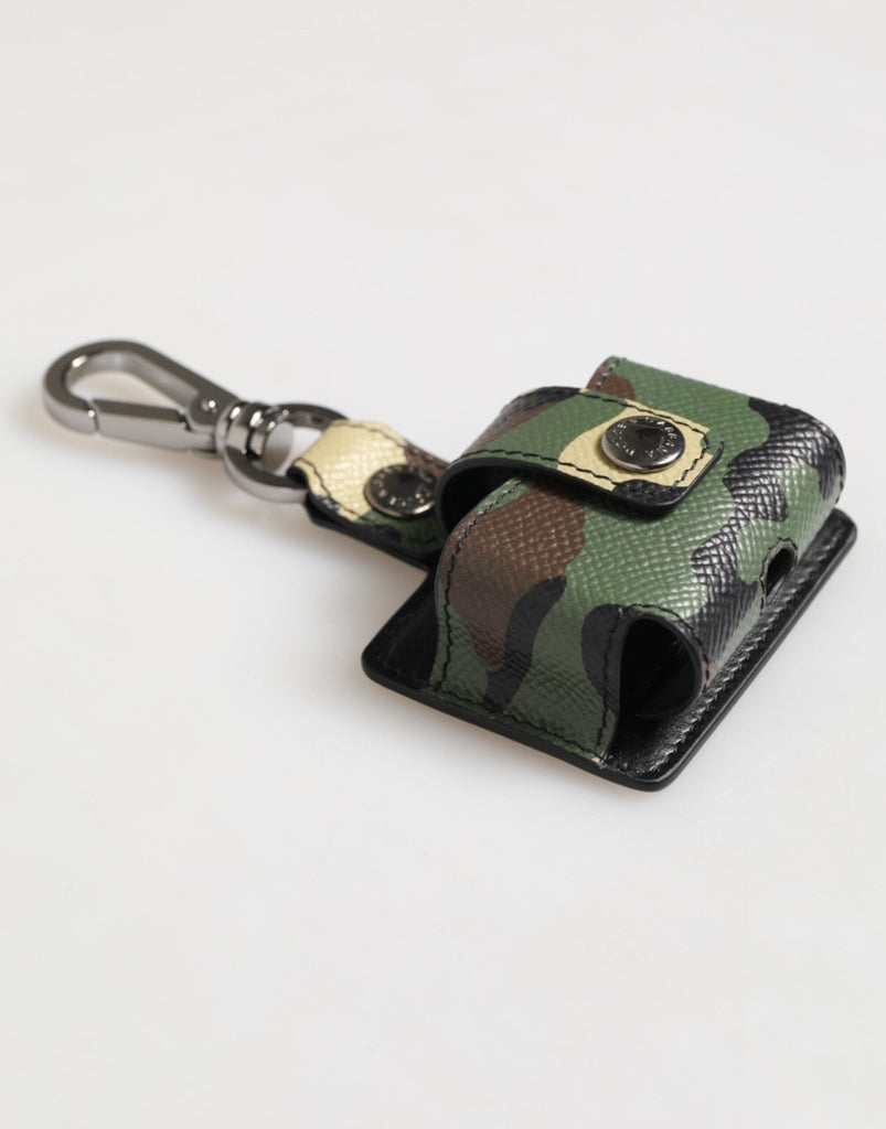 Dolce & Gabbana Multicolor Camouflage Leather Metal Accessory Airpods Case - Beyzy Store - Dolce & Gabbana