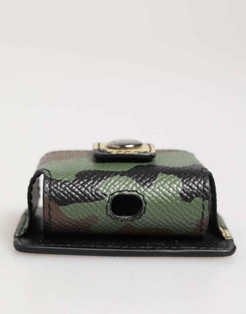 Dolce & Gabbana Multicolor Camouflage Leather Metal Accessory Airpods Case - Beyzy Store - Dolce & Gabbana