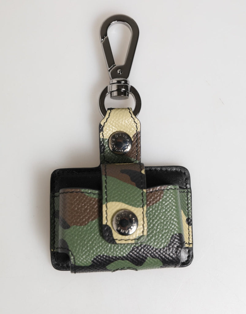 Dolce & Gabbana Multicolor Camouflage Leather Metal Accessory Airpods Case - Beyzy Store - Dolce & Gabbana